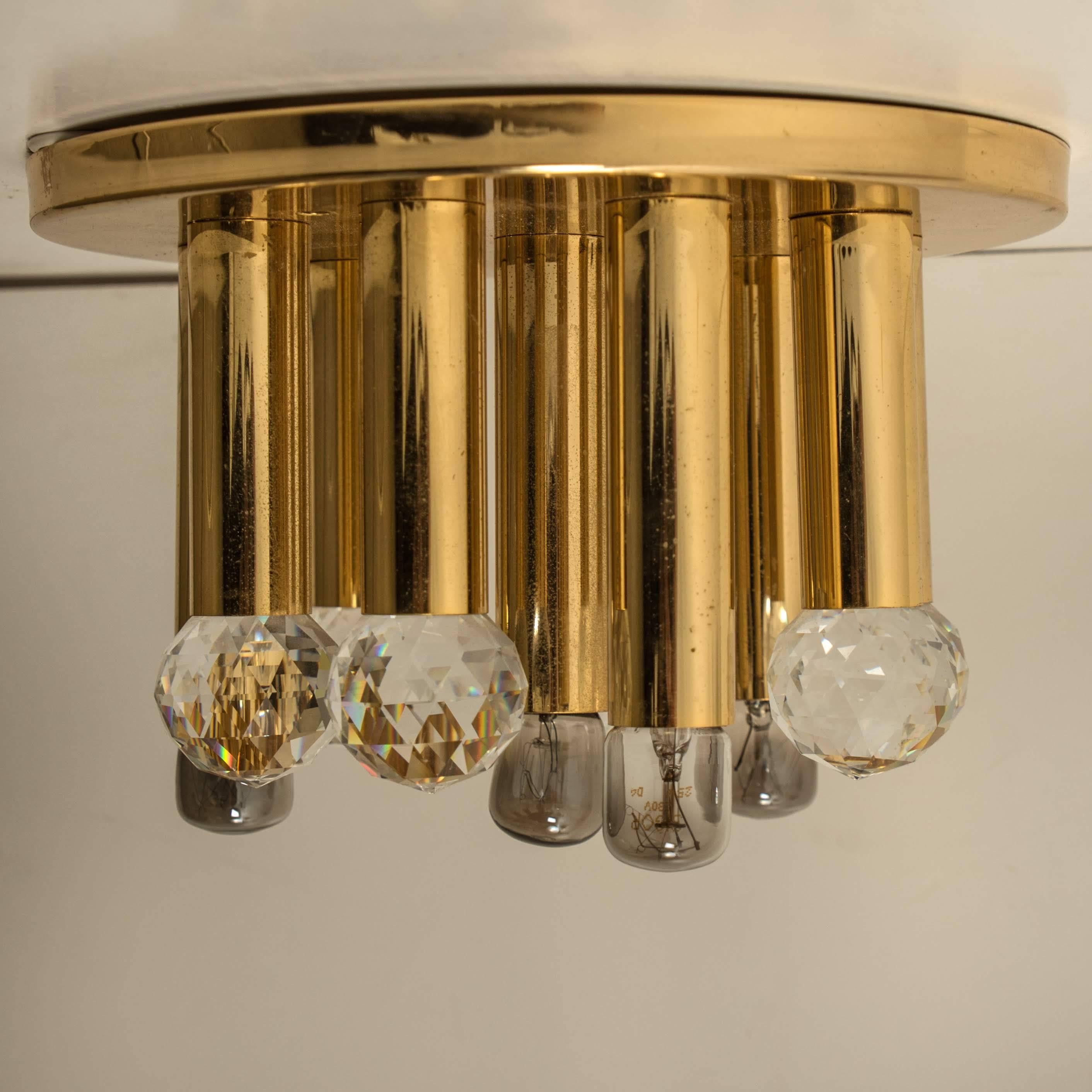 1 des 4 lampes encastrées en cristal Swarovski et laiton doré d'Ernest Palme, années 1960 en vente 1