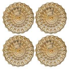 1 of the 4 Symmetrical Round Amber Bubble Glass Wall Light by Helena Tynell