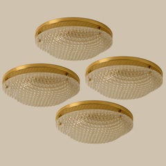 1 of the 4 Textured Murano Flush Mount / Wall Light by Hillebrand, 1970