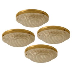 1 of the 4 Textured Murano Flush Mount / Wall Light by Hillebrand, 1970