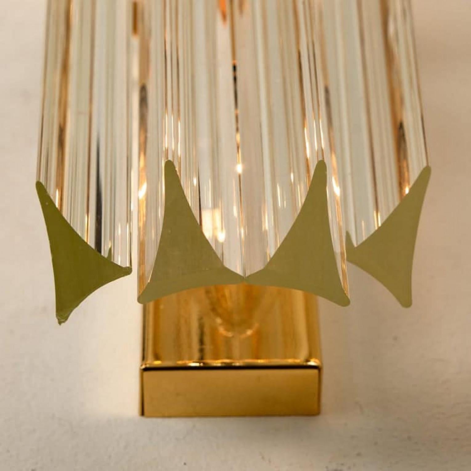 1 delle 4 lampade in vetro di Murano e ottone dorato di Venini, Italia in vendita 1