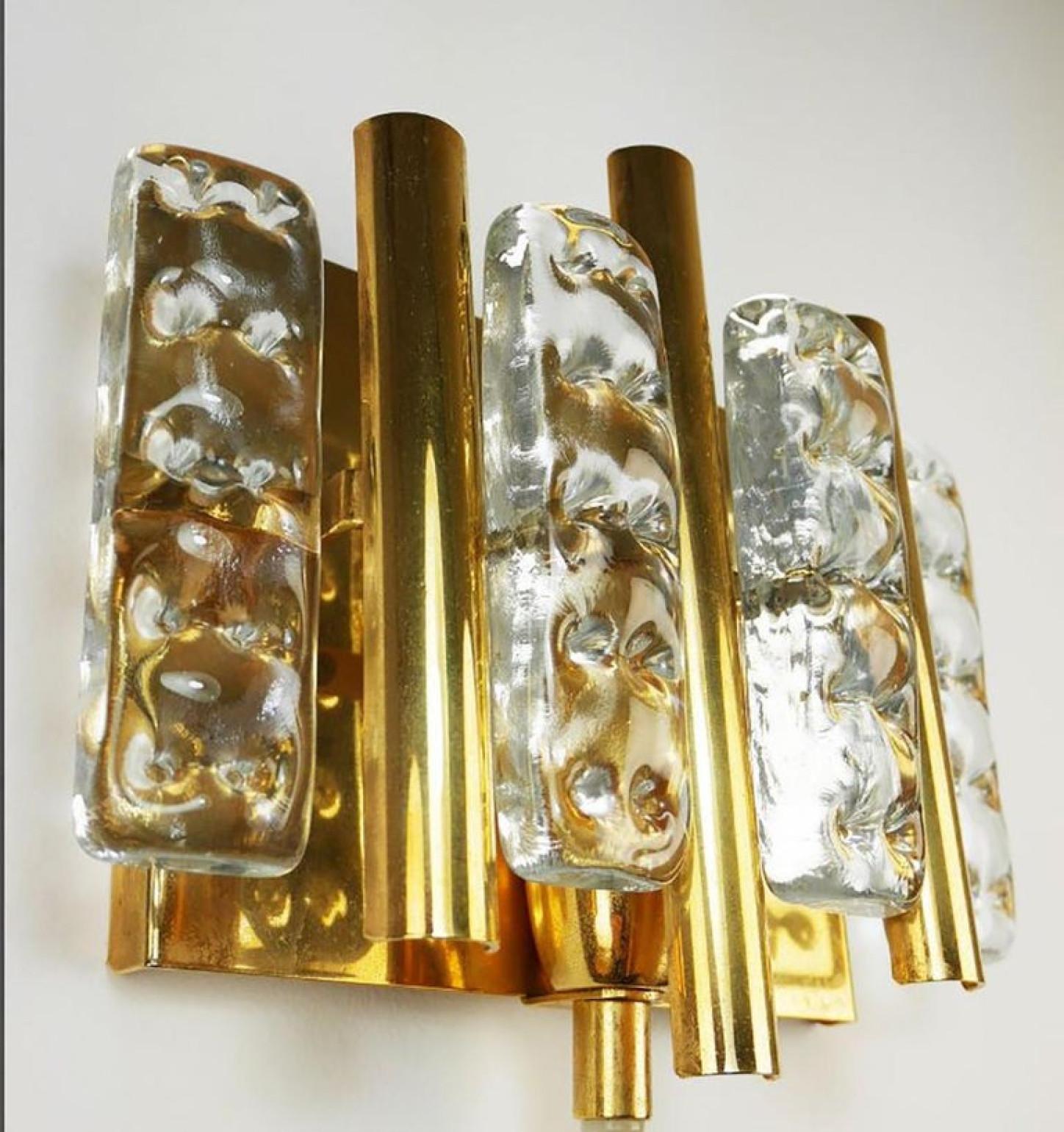 1 of the 4 Wall Lights by Carl Fagerlund for Orrefors, 1960s In Good Condition For Sale In Rijssen, NL