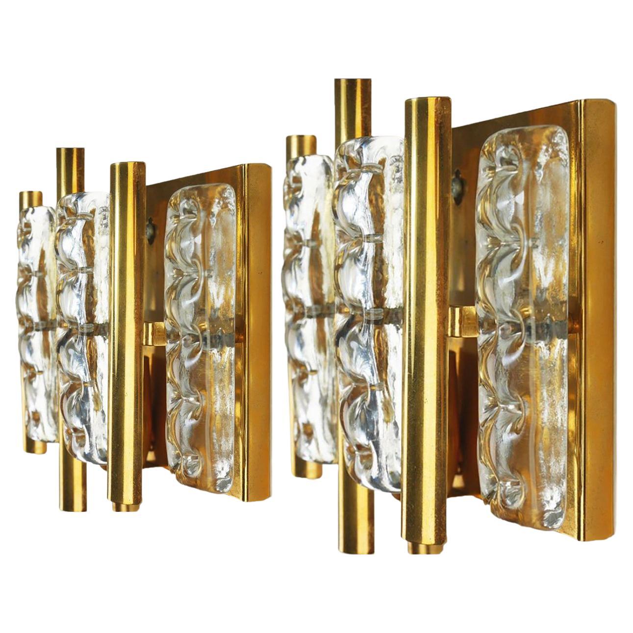 Pair of Large Carl Fagerlund Orrefors Wall Lights For Sale at 1stDibs