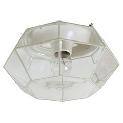 1 of the 4 White Clear Glass Flush Mount by Limburg, Germany, 1960s