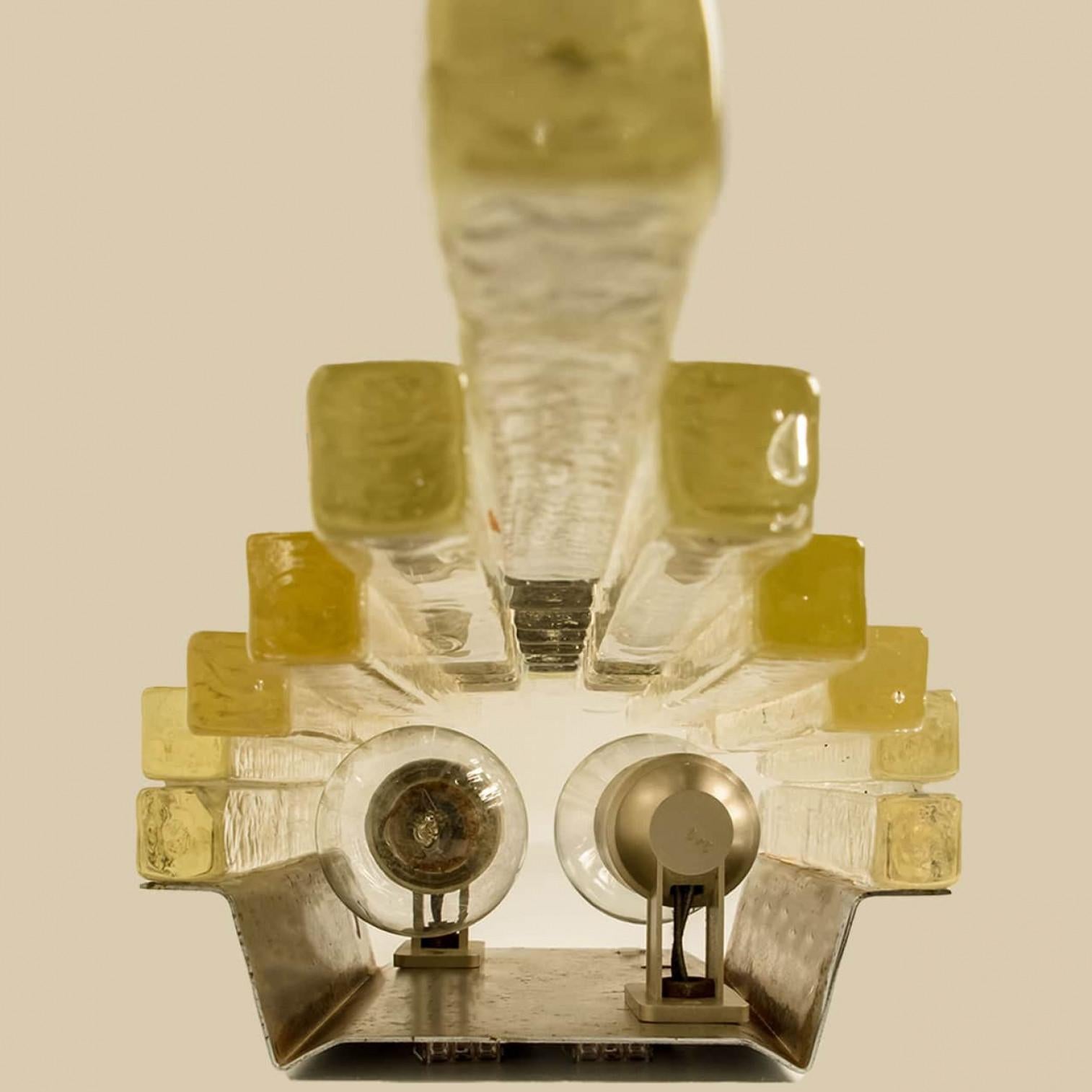 1 of the 4 XXL PoliArte Glass Wall Lights, Italy 1970s For Sale 3
