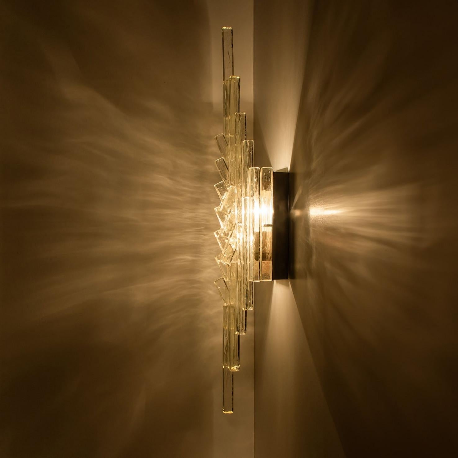 1 of the 4 XXL PoliArte Glass Wall Lights, Italy 1970s For Sale 5