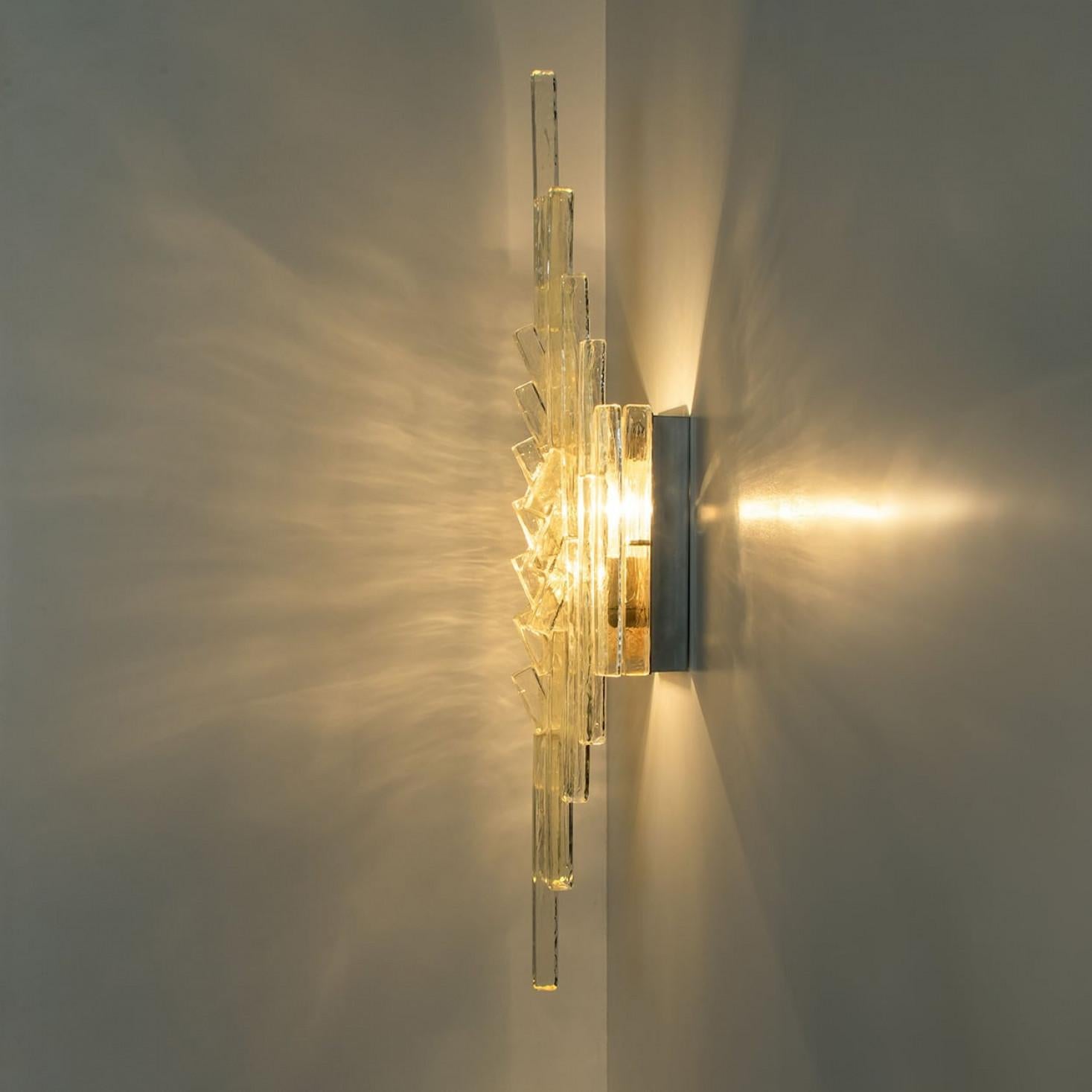1 of the 4 XXL PoliArte Glass Wall Lights, Italy 1970s For Sale 6