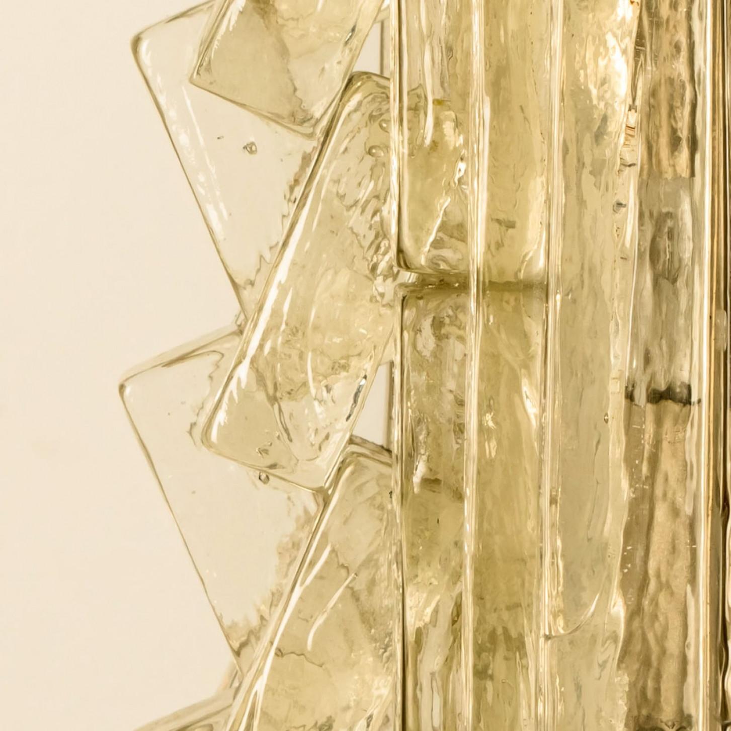 Art Deco 1 of the 4 XXL PoliArte Glass Wall Lights, Italy 1970s For Sale