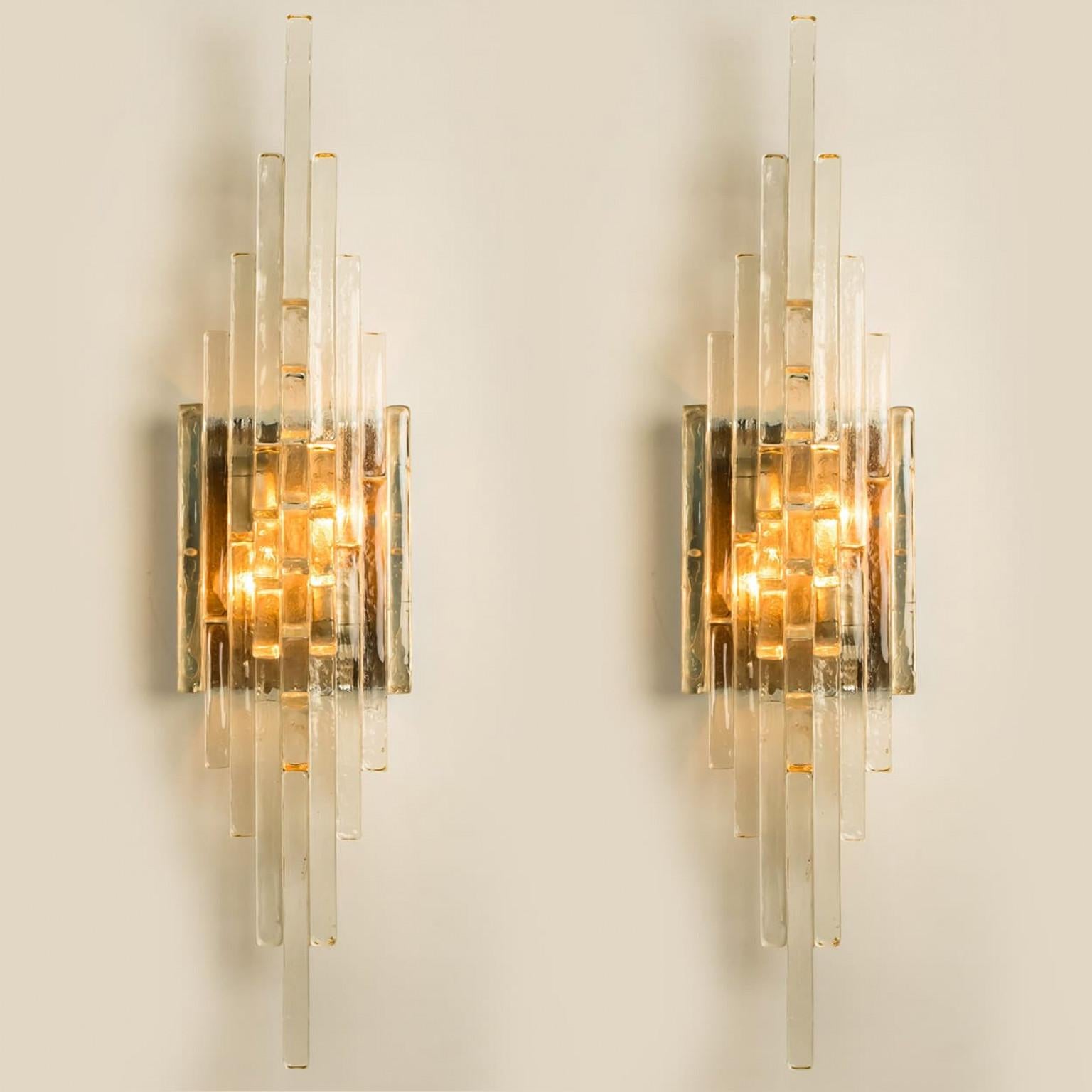 Italian 1 of the 4 XXL PoliArte Glass Wall Lights, Italy 1970s For Sale