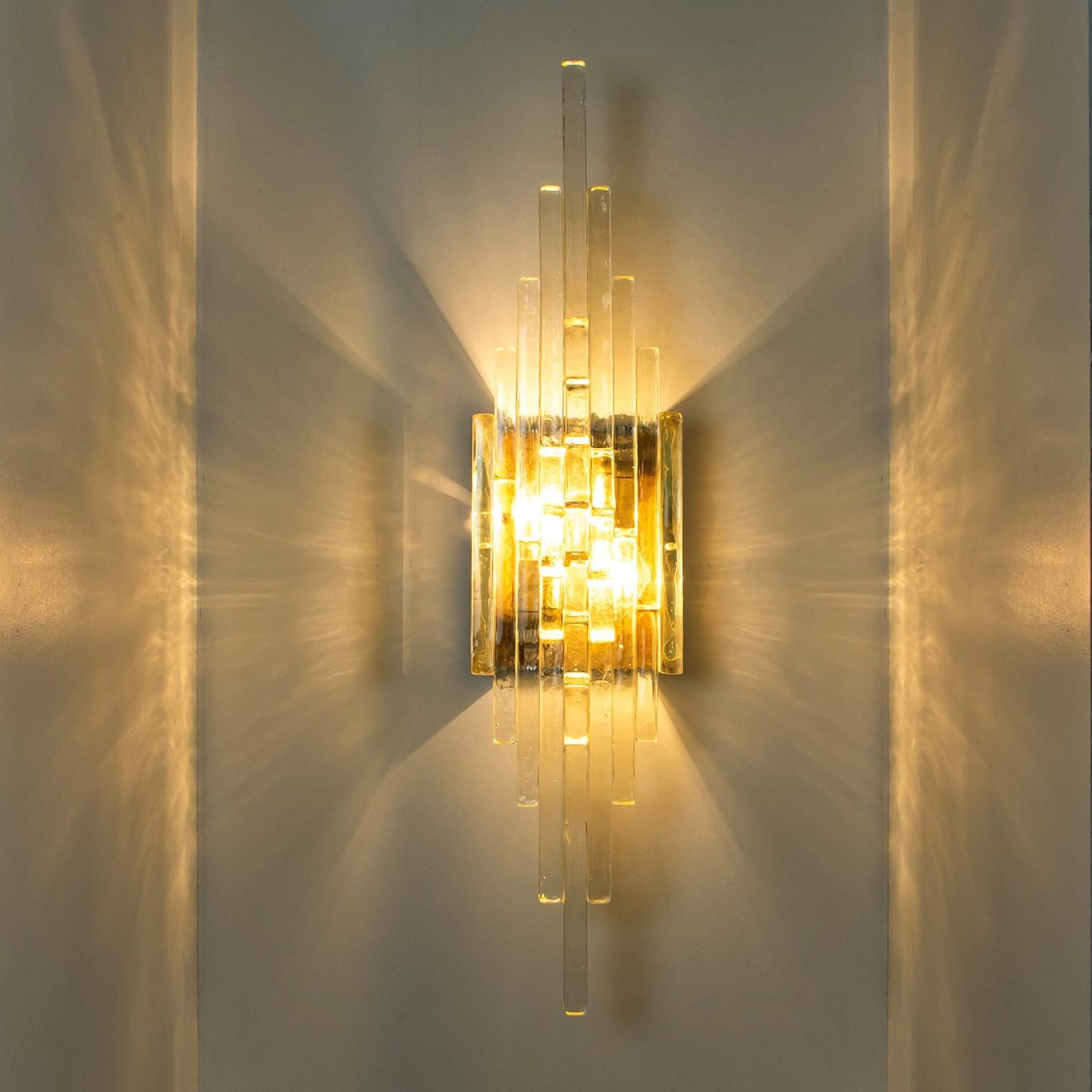 Late 20th Century 1 of the 4 XXL PoliArte Glass Wall Lights, Italy 1970s For Sale