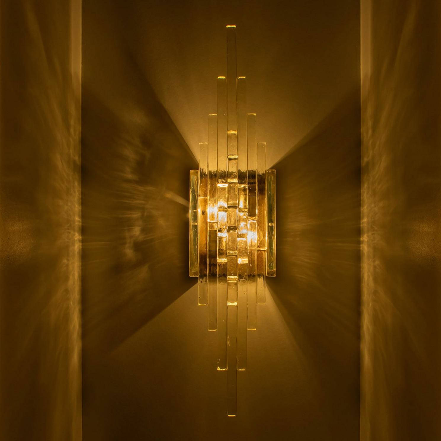 1 of the 4 XXL PoliArte Glass Wall Lights, Italy 1970s For Sale 2