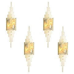 1 of the 4 XXL PoliArte Glass Wall Lights, Italy 1970s