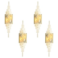 1 of the 4 XXL Glass Wall Lights, Italy 1970s