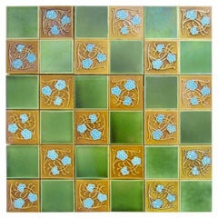 Antique 1 of the 40 Art Deco Glased Relief Tiles by Gilliot Frères, Hemiksem, circa 1920
