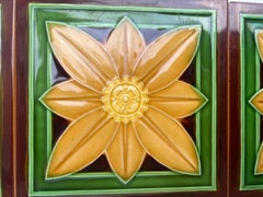 1 of the 40 Art Deco Glazed Relief Tiles by Gilliot, Hemiksem, circa 1920