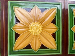 1 of the 40 Art Deco Glazed Relief Tiles by Gilliot, Hemiksem, circa 1920