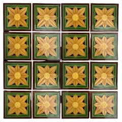 1 of the 40 Art Deco Glazed Relief Tiles by Gilliot, Hemiksem, circa 1920