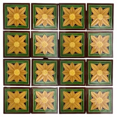 1 delle 40 piastrelle a rilievo smaltate Art Deco di Gilliot, Hemiksem, circa 1920