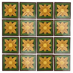 1 of the 40 Art Deco Glazed Relief Tiles by Gilliot, Hemiksem, circa 1920