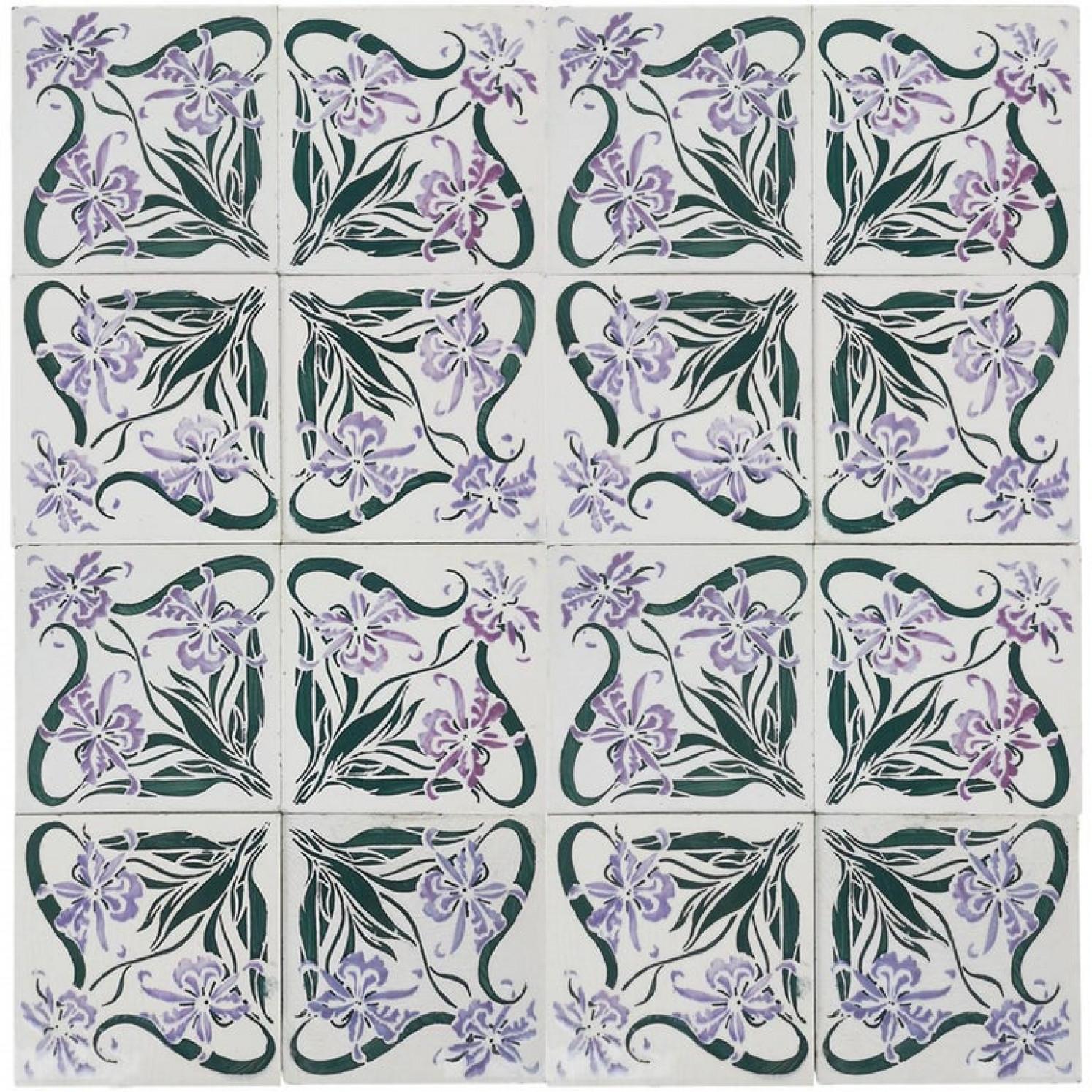 Français 1 des 40 carreaux muraux Art nouveau Marque de Fabrique CF, Devres, France, 1920 en vente