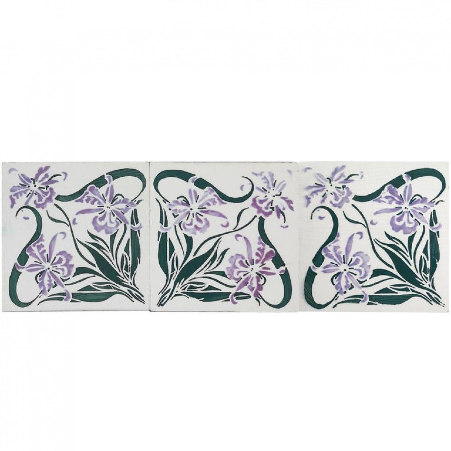Début du 20ème siècle 1 des 40 carreaux muraux Art nouveau Marque de Fabrique CF, Devres, France, 1920 en vente