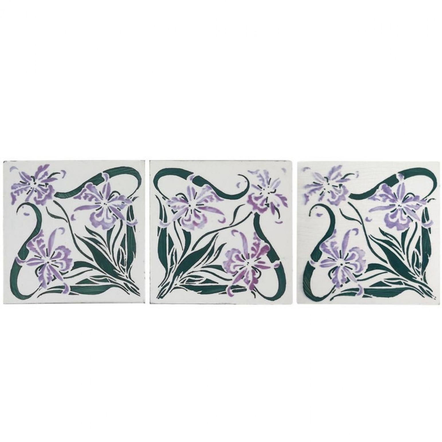 Céramique 1 des 40 carreaux muraux Art nouveau Marque de Fabrique CF, Devres, France, 1920 en vente