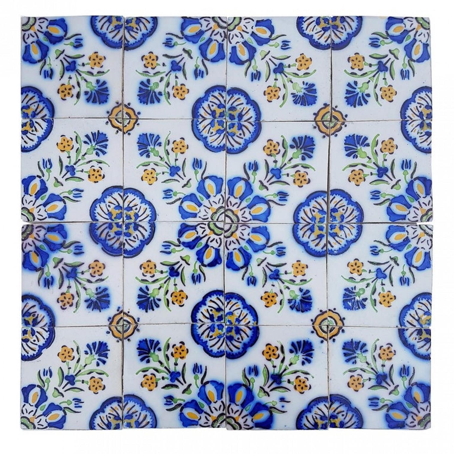 Mid-20th Century 1 of the 410 Handmade Antique Ceramic Tiles by Devres, France, 1910s For Sale
