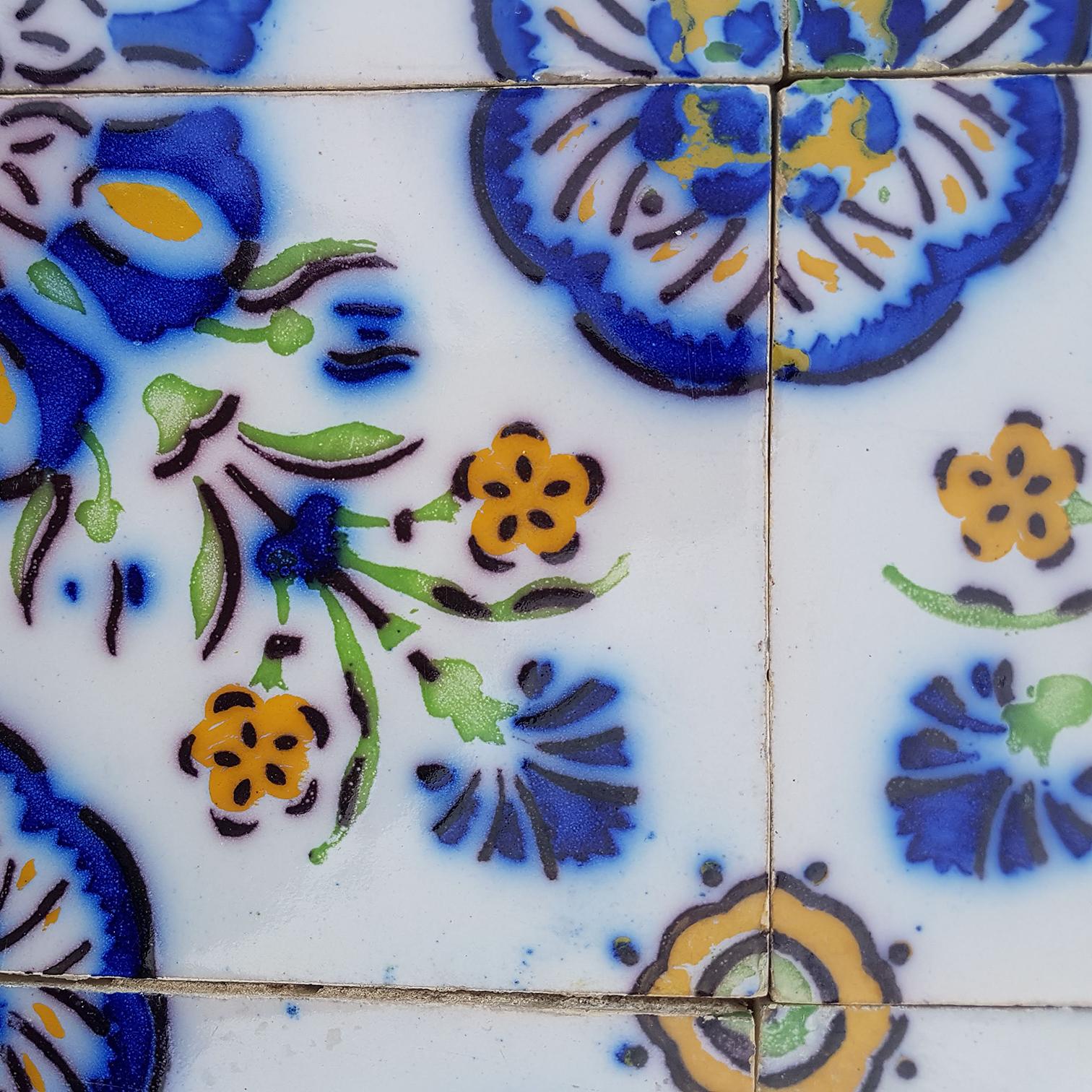 1 of the 410 Handmade Antique Ceramic Tiles by Devres, France, 1910s 1