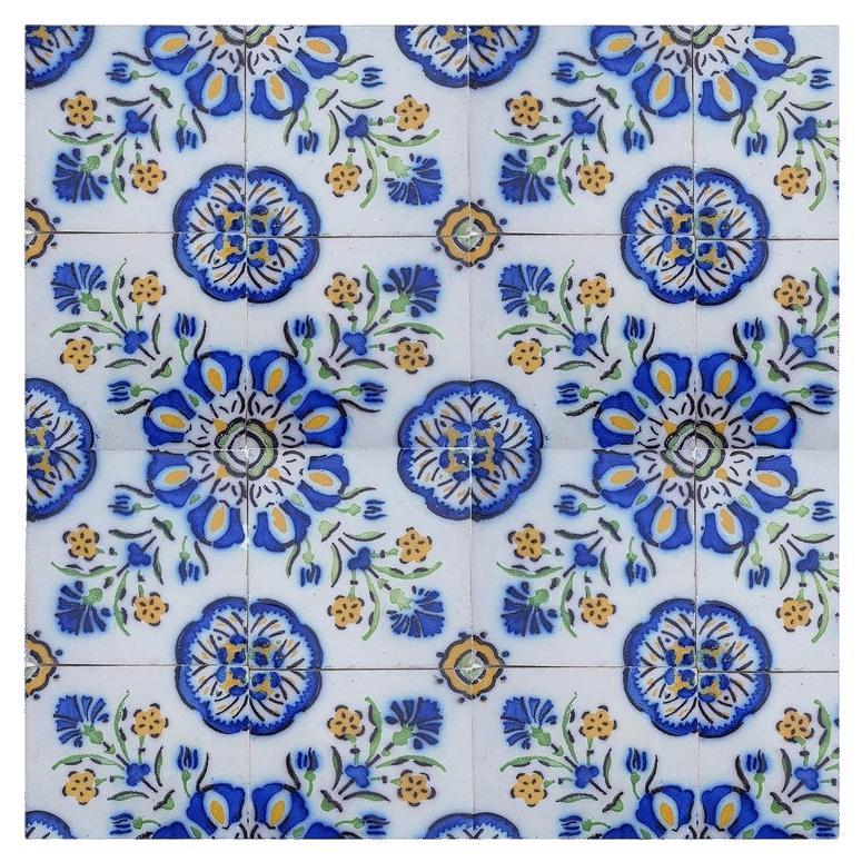 1 des 410 carreaux de céramique anciens faits à la main par Devres, France, années 1910