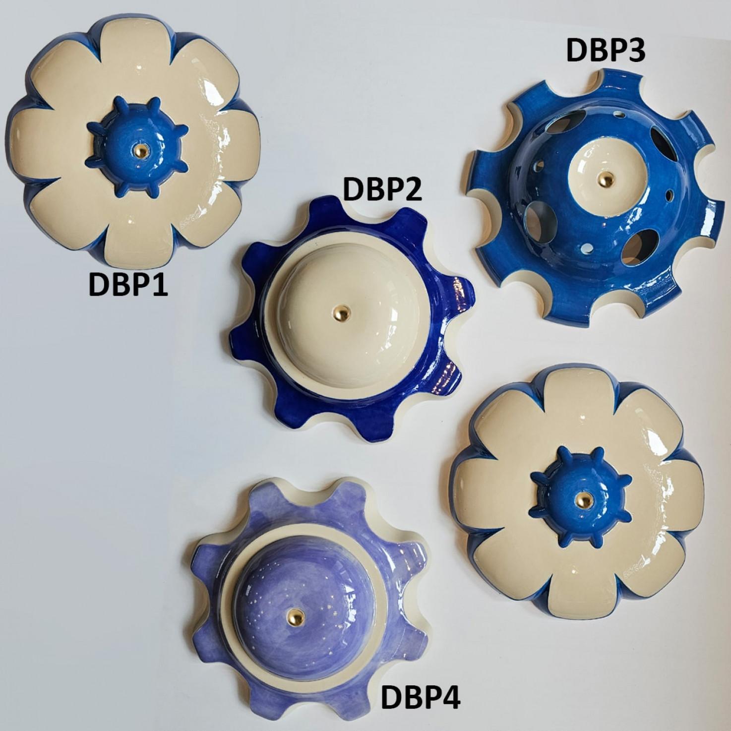 1 des 5 lampes en céramique Blue Lila, Rosettes par Jeanine Keizer, 1990 en vente 1