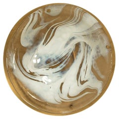 1 of the 5 Brass and Blown Murano Glass Flush Mount Wall Light by Hillebrand, Au