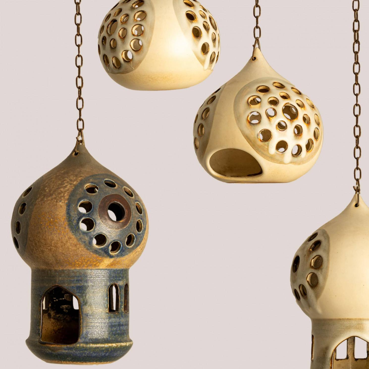 1 delle 5 lanterne in ceramica, Danimarca 1970 in vendita 3