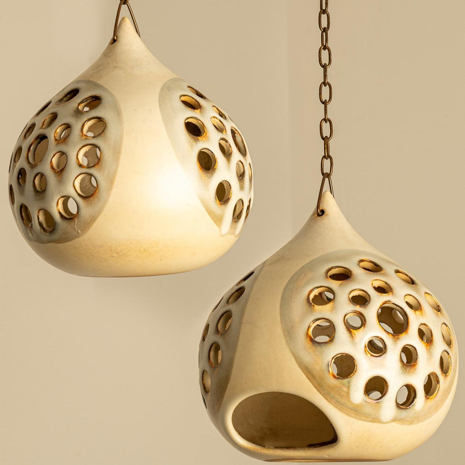 1 delle 5 lanterne in ceramica, Danimarca 1970 In condizioni buone in vendita a Rijssen, NL