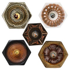 1 of the 5 Ceramic Wall Lights by Pan Leuchten, Germany, 1960