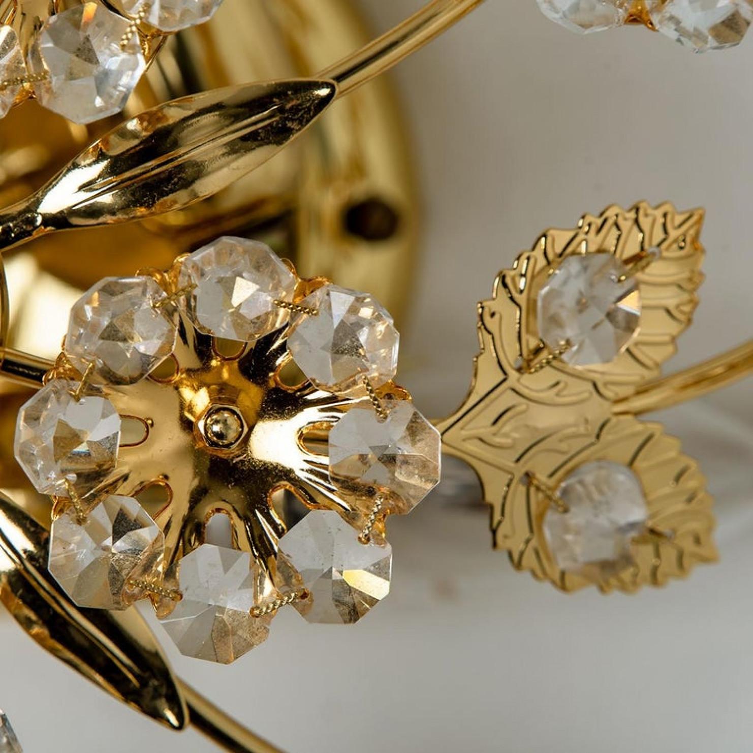 1 dei 5 Applique a fiore placcate in oro di Palwa in vendita 4