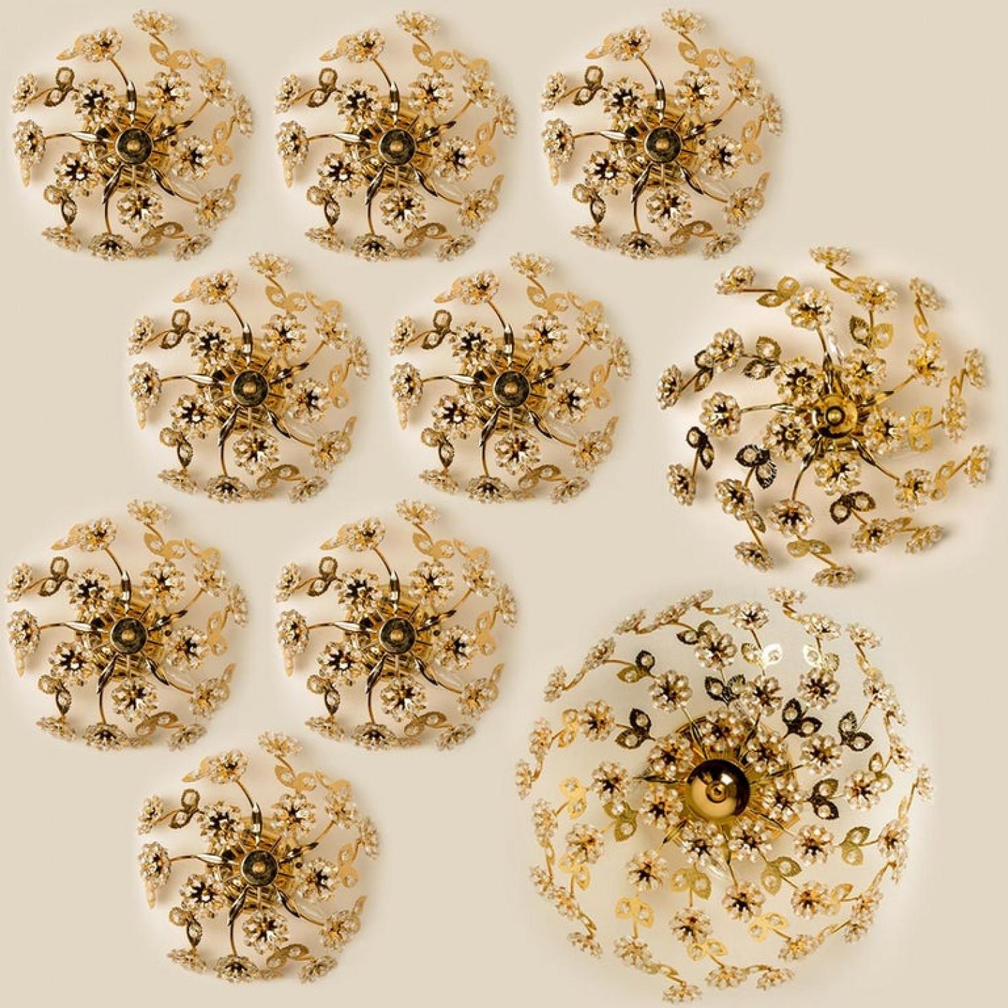 1 dei 5 Applique a fiore placcate in oro di Palwa in vendita 5
