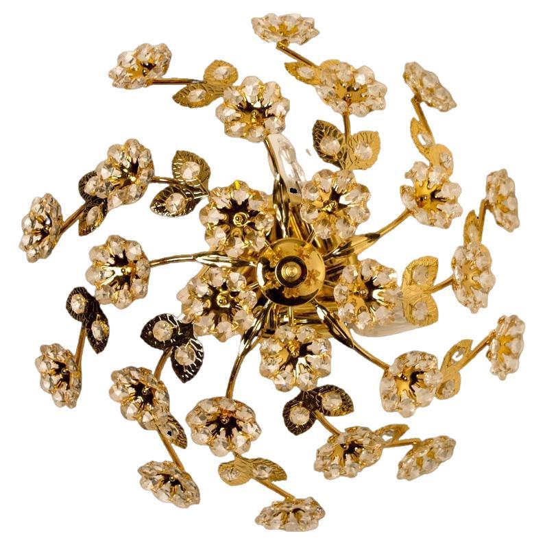 1 of the 5 Gold-Plated Flower Wall Light/ Flush Mount by Palwa
