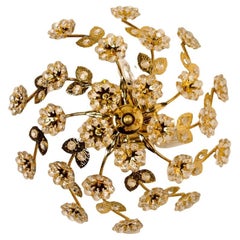 1 of the 5 Gold-Plated Flower Wall Light/ Flush Mount by Palwa