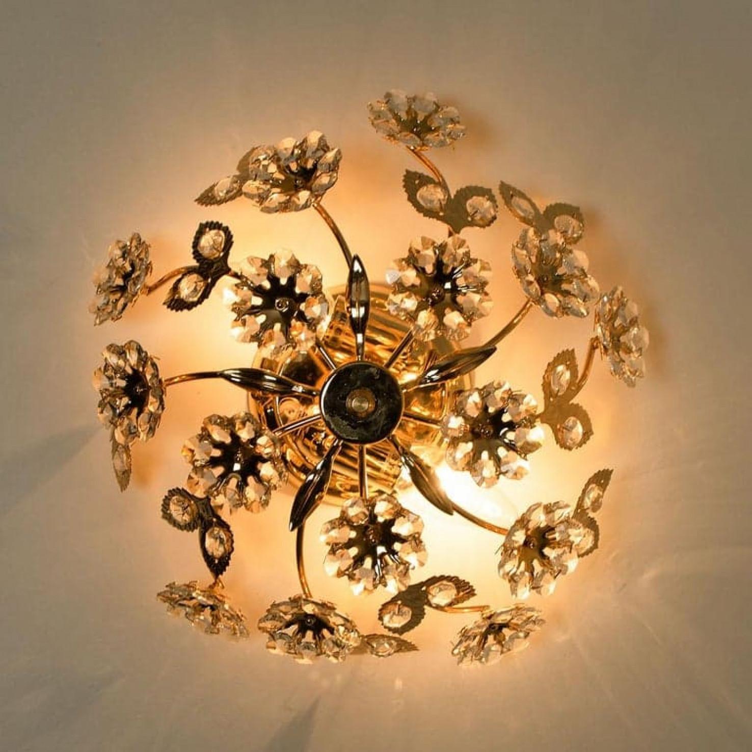 1 de 5 Lámpara de pared/plafón Flor dorada de Palwa en venta 2