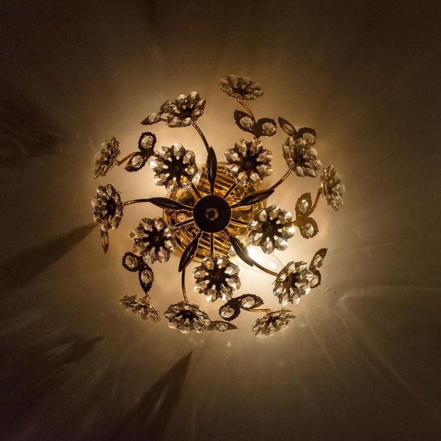 1 de 5 Lámpara de pared/plafón Flor dorada de Palwa en venta 3