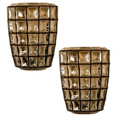 1 of the 5 Iron and Bubble Glass Sconces Wall Lamps by Limburg, 1960