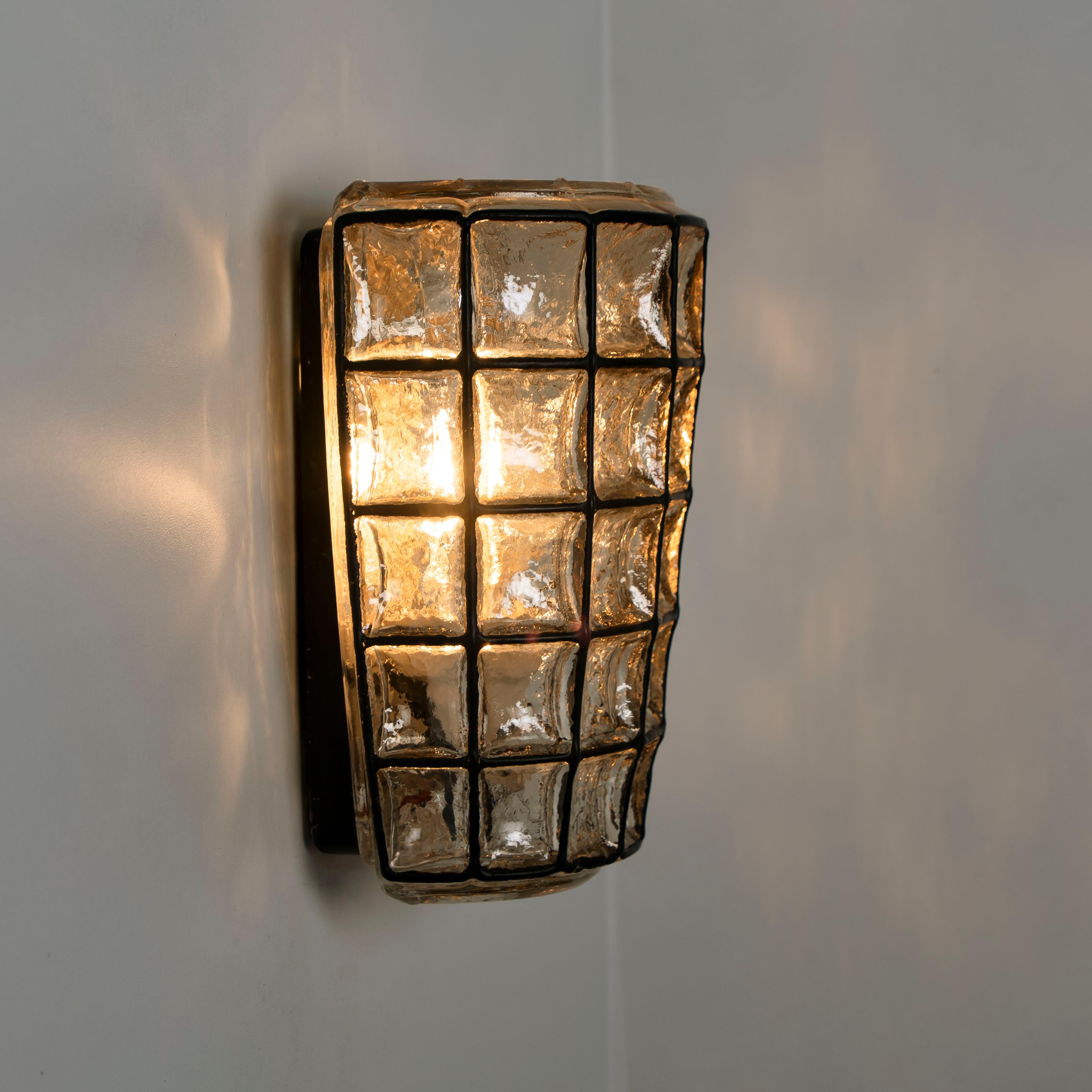 1 of the 5 Iron and Bubble Glass Sconces Wall Lamps by Limburg, 1960 1