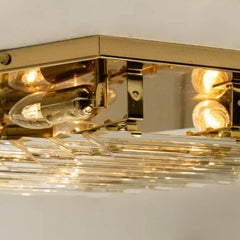 1 of the 5 Large Venini Style Glass Sconces with Triedi Crystals