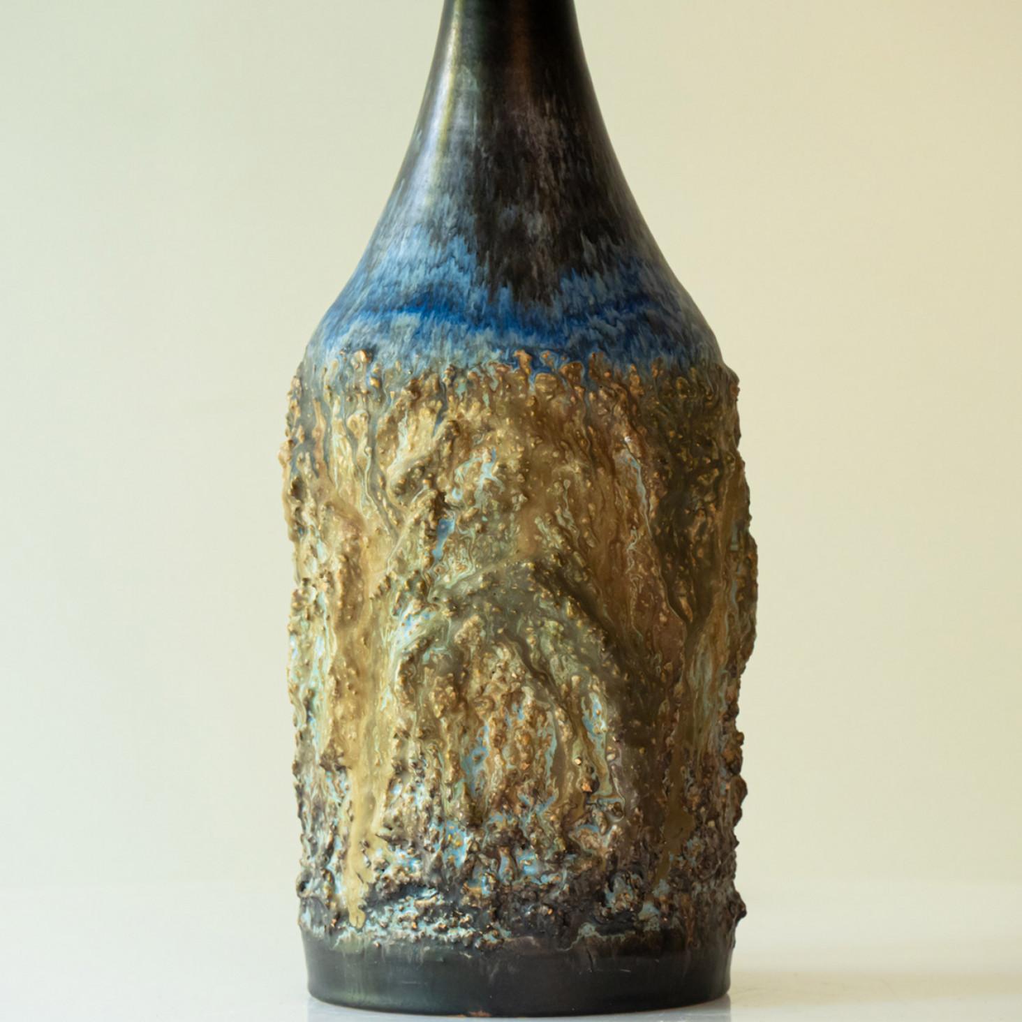 1 der 5 Multicolor Keramik-Tischlampen, Lampenschirme aus Seide von R. Houben im Angebot 5