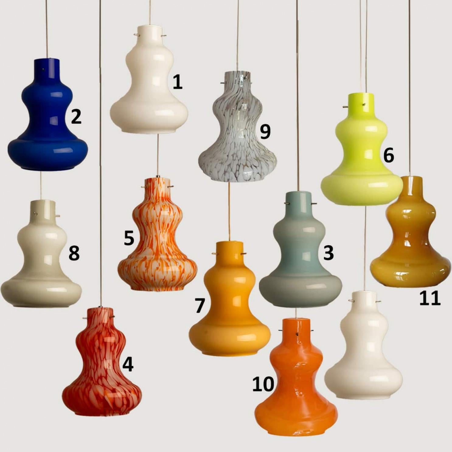 1 des 5 lampes suspendues en verre de Murano par Massimo Vignelli pour Venini, 1960 en vente 5