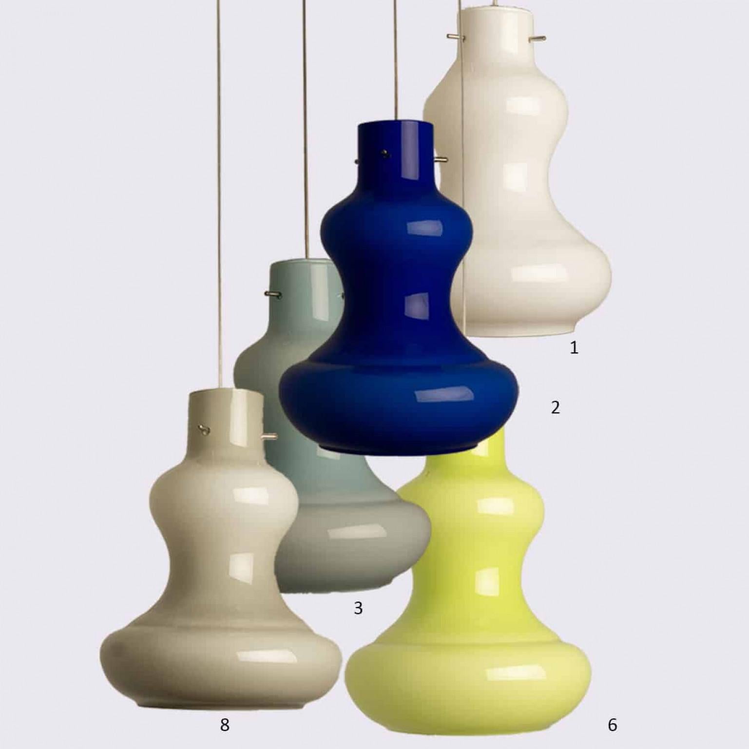 1 des 5 lampes suspendues en verre de Murano par Massimo Vignelli pour Venini, 1960 Bon état - En vente à Rijssen, NL