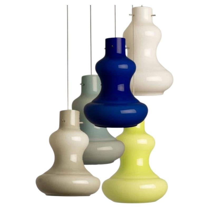 1 of the 5 Murano Glass Pendant Lights by Massimo Vignelli for Venini, 1960