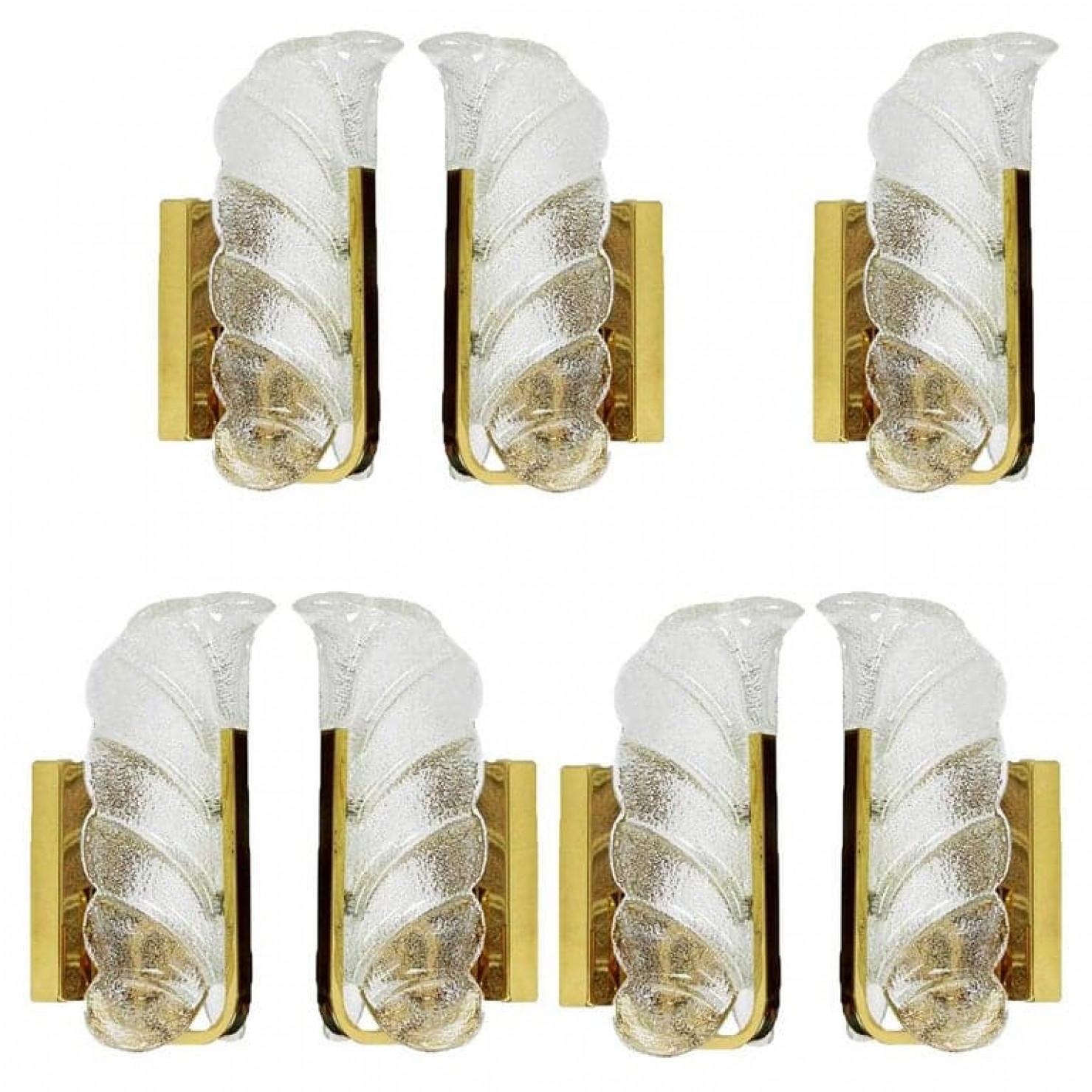 Other 1 of the 5 Pair of Brass Wall Scones by Fagerlund for Orrefors, 1960 For Sale