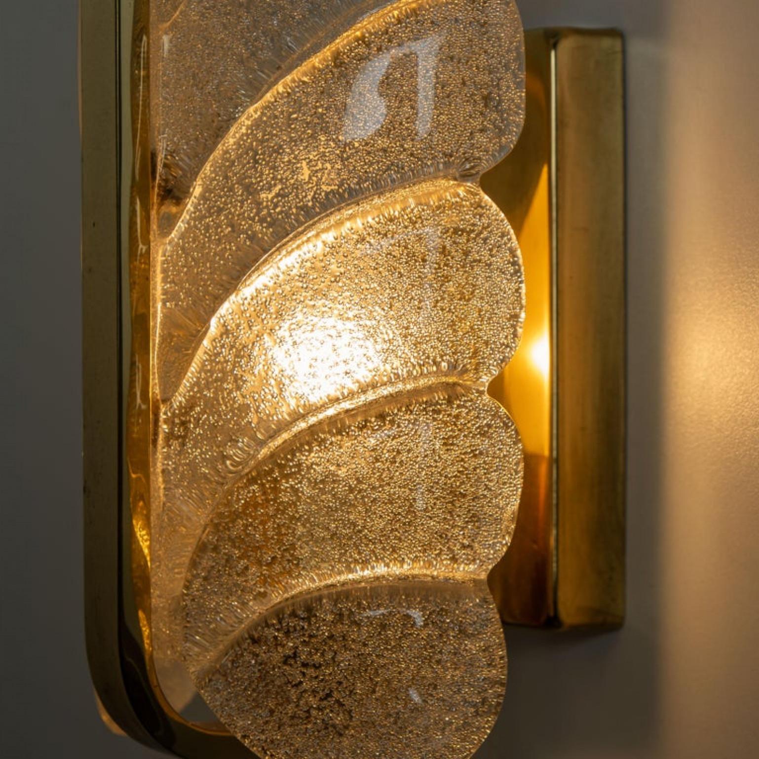 Mid-20th Century 1 of the 5 Pair of Brass Wall Scones by Fagerlund for Orrefors, 1960 For Sale