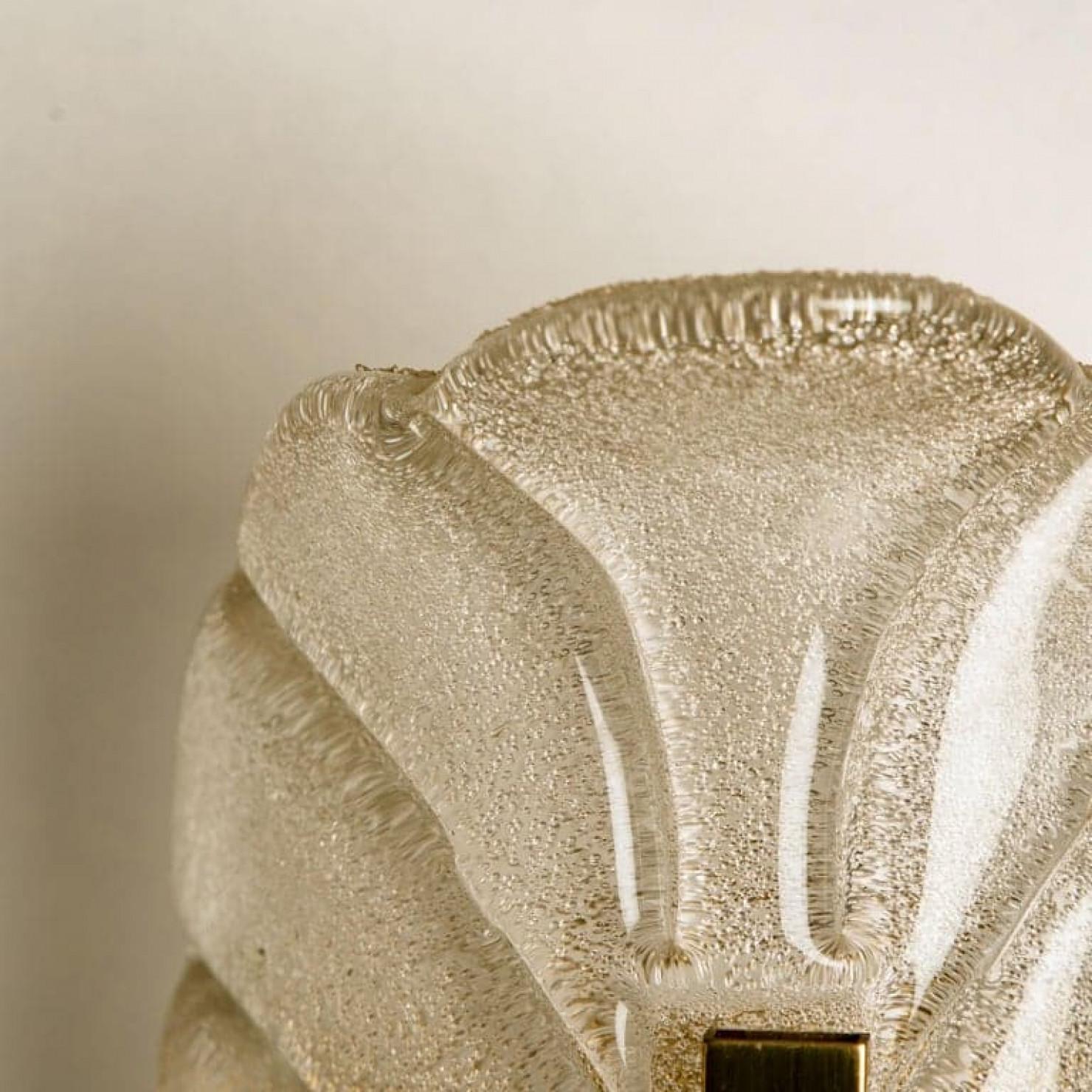 Mid-20th Century 1 of the 5 Pair of Brass Wall Scones by Fagerlund for Orrefors, 1960 For Sale